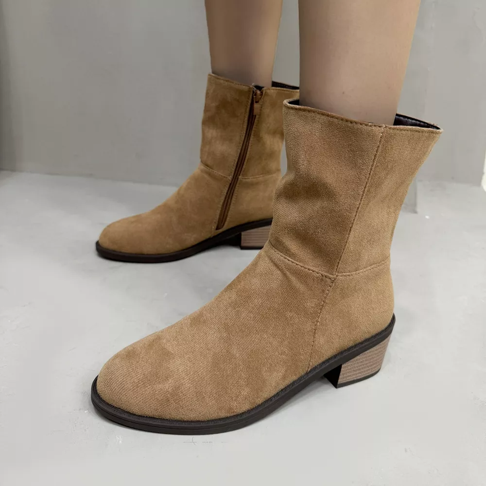 Round Toe Block Heels Ankle Boots, image 13