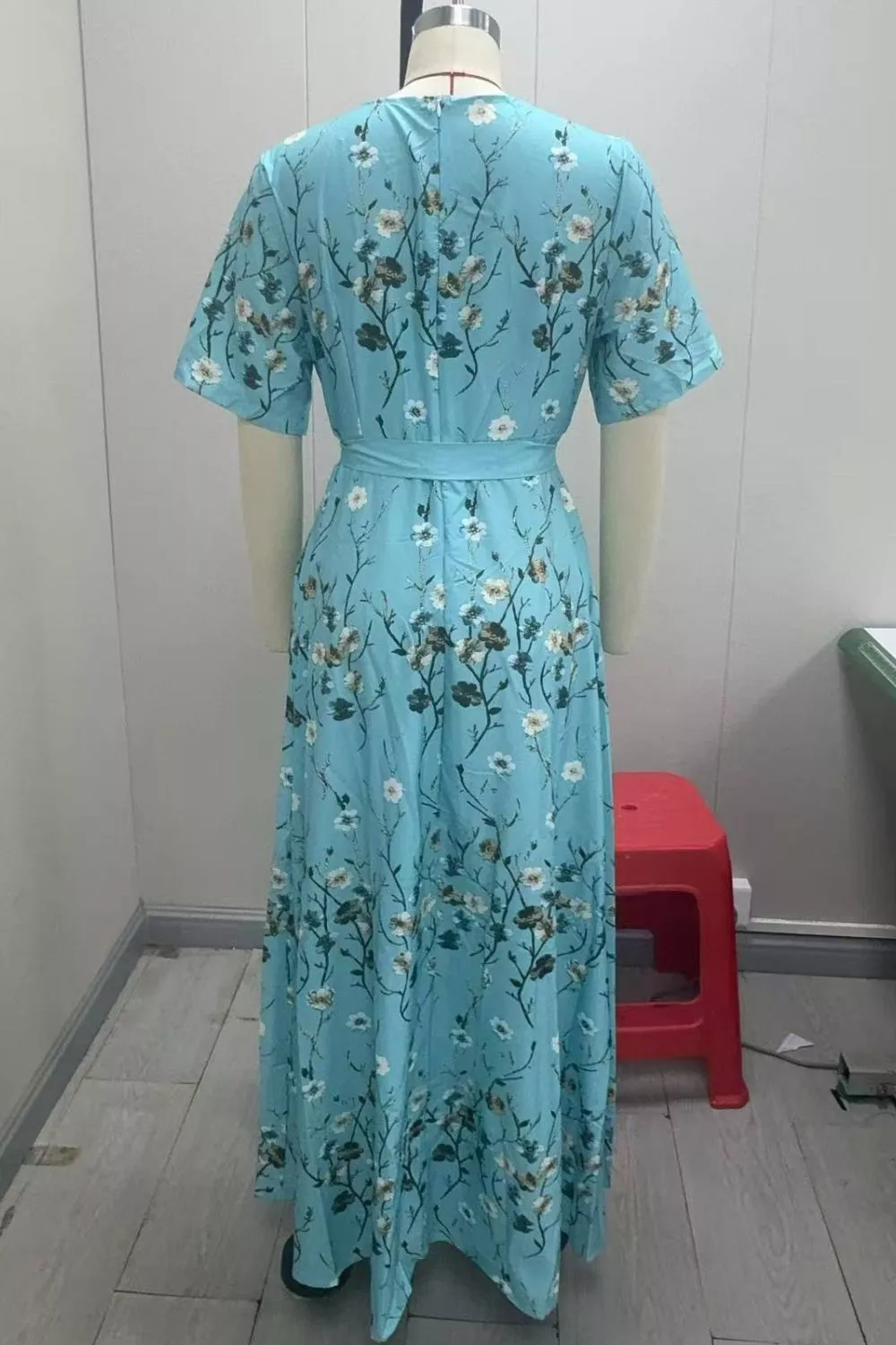 Floral Surplice Short Sleeve Dress, image 8