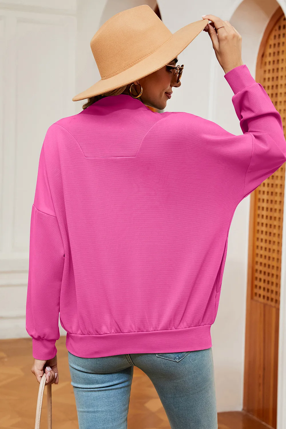 Half Zip Dropped Shoulder Sweatshirt, image 20