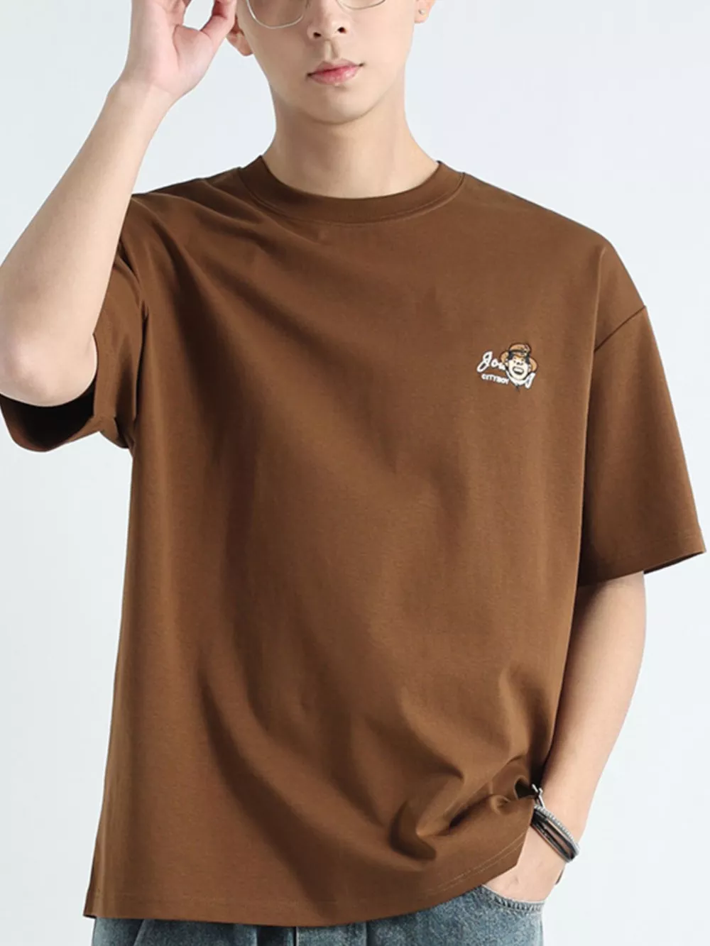 Men's Plus Size Round Neck Short Sleeve T-Shirt, image 5