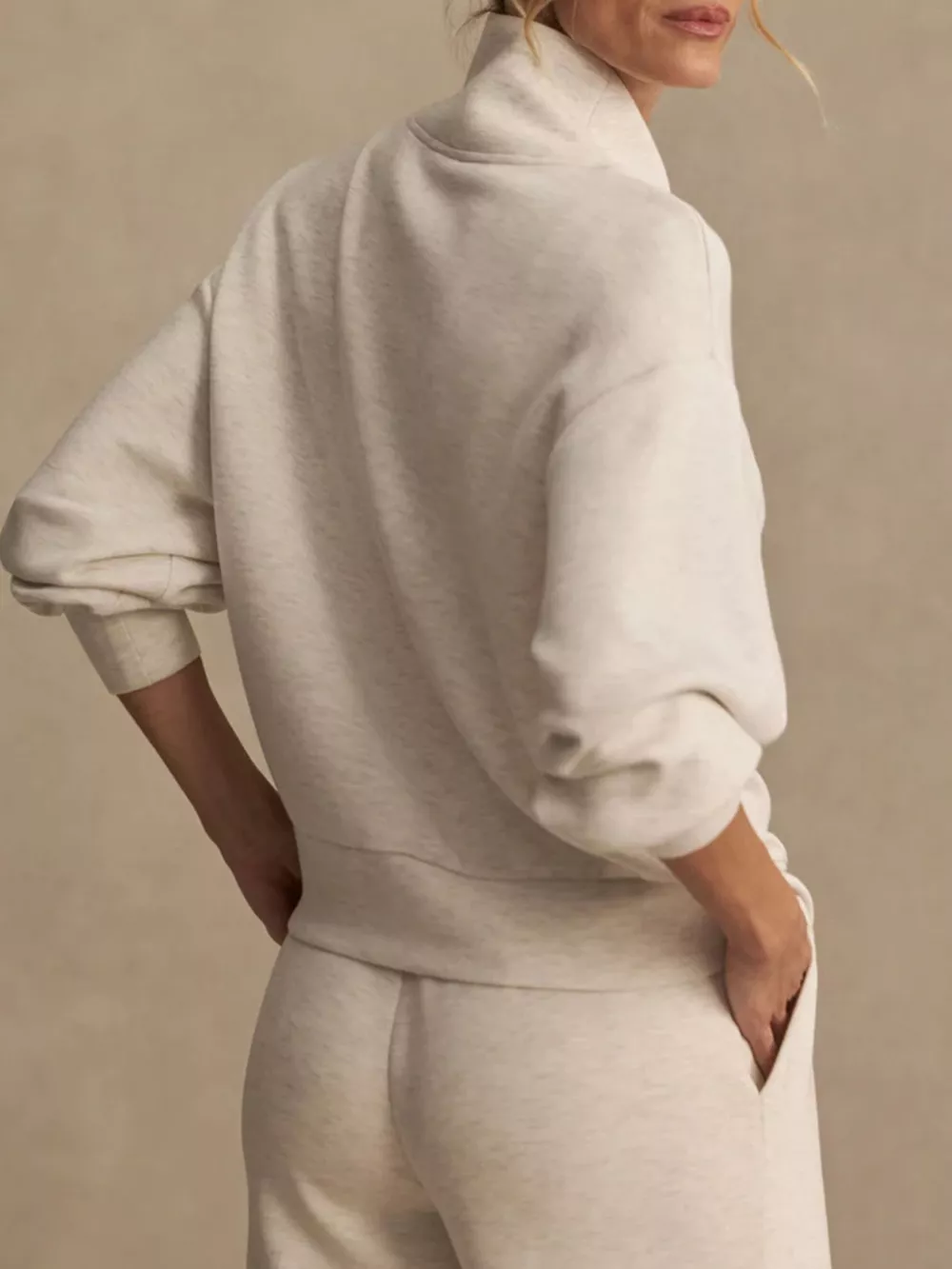 Quarter-Zip Sweatshirt and Wide-Leg Pants Set, image 4