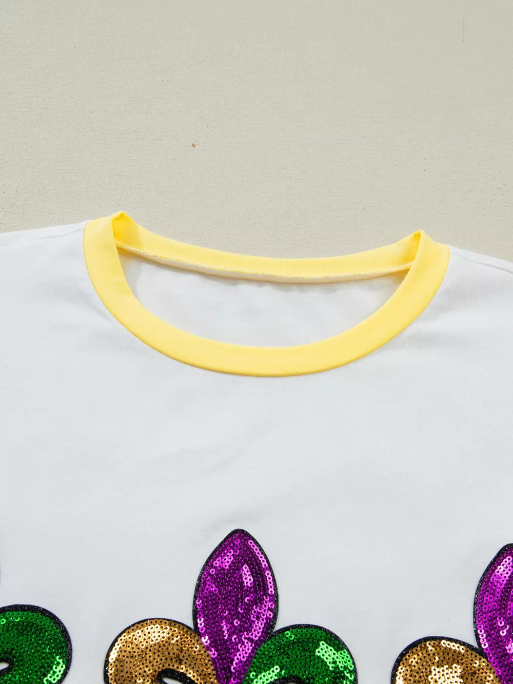 Sequin Mardi Gras Half Sleeve T Shirt, image 8