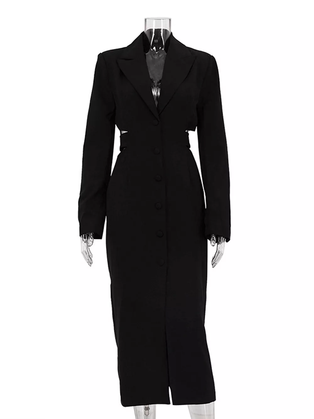 Button-Down Blazer Dress with Cut-out Waist, image 8