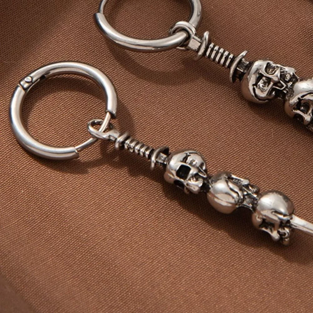 Halloween Skull Chain Drop Earrings, image 3