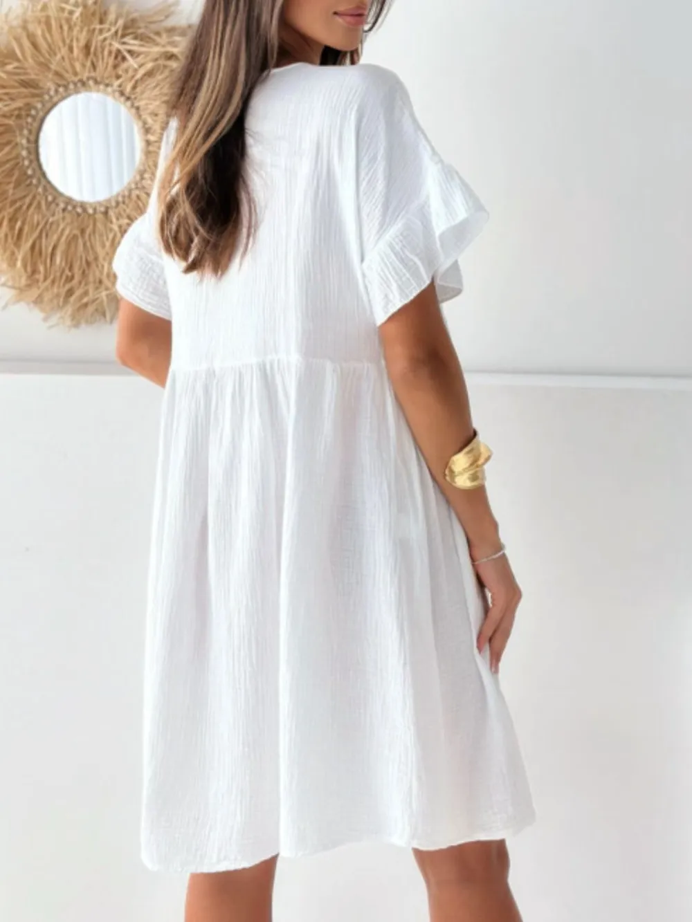 Round Neck Short Sleeve Mini Dress, image 6