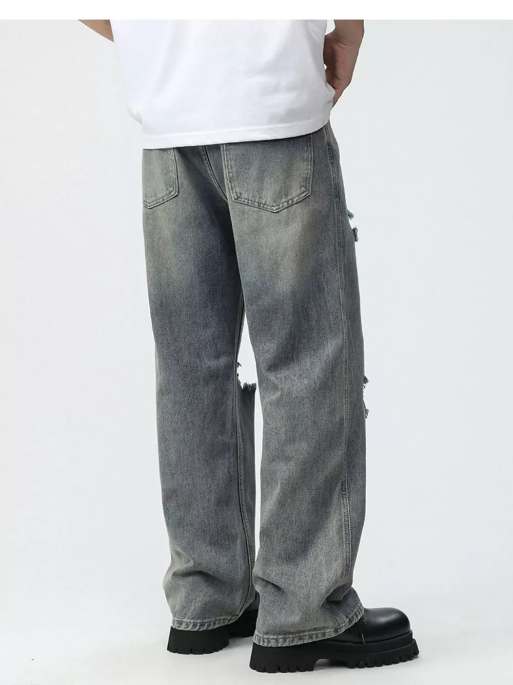 Men's Full Size Distressed Wide Leg Jeans Plus Size, image 3