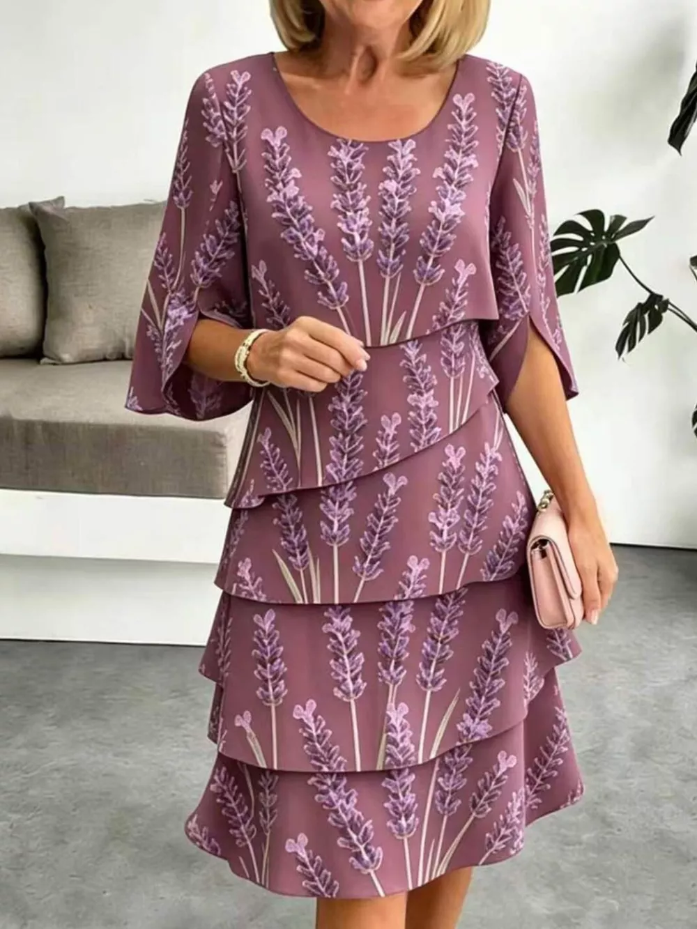 Full Size Floral Print Ruffle Hem Dress Plus Size, image 10