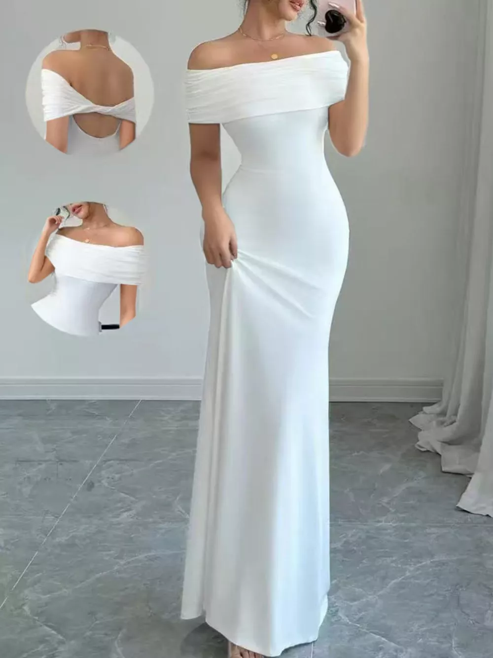 Off-Shoulder Bodycon Maxi Dress, image 6