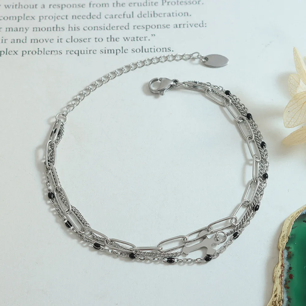 Titanium Steel Three-Layered Bracelet, image 8