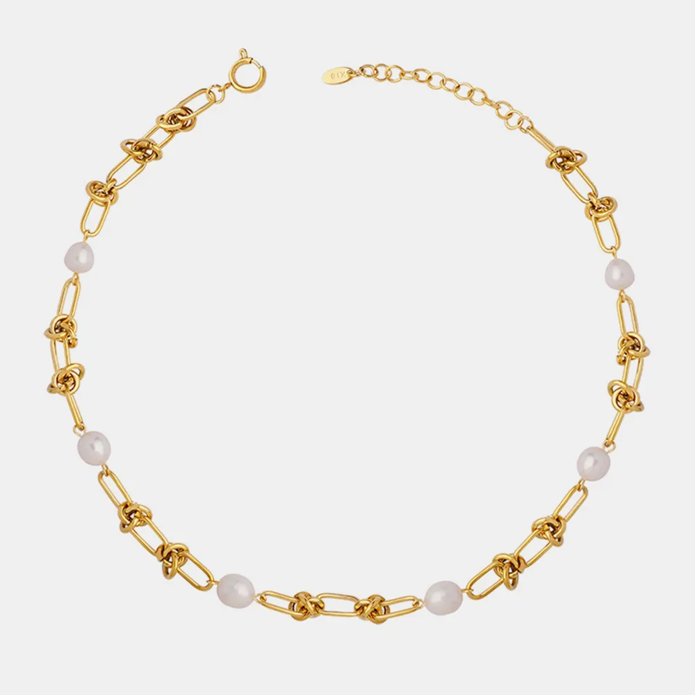 Freshwater Pearl Titanium Steel Necklace, image 3