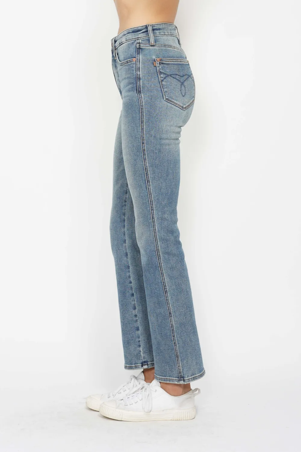 Full Size Tummy Control Back Embroidered Pocketed Bootcut Jeans Plus Size, image 16