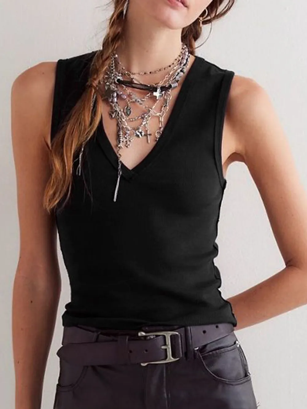 V-Neck Wide Strap Tank, image 11