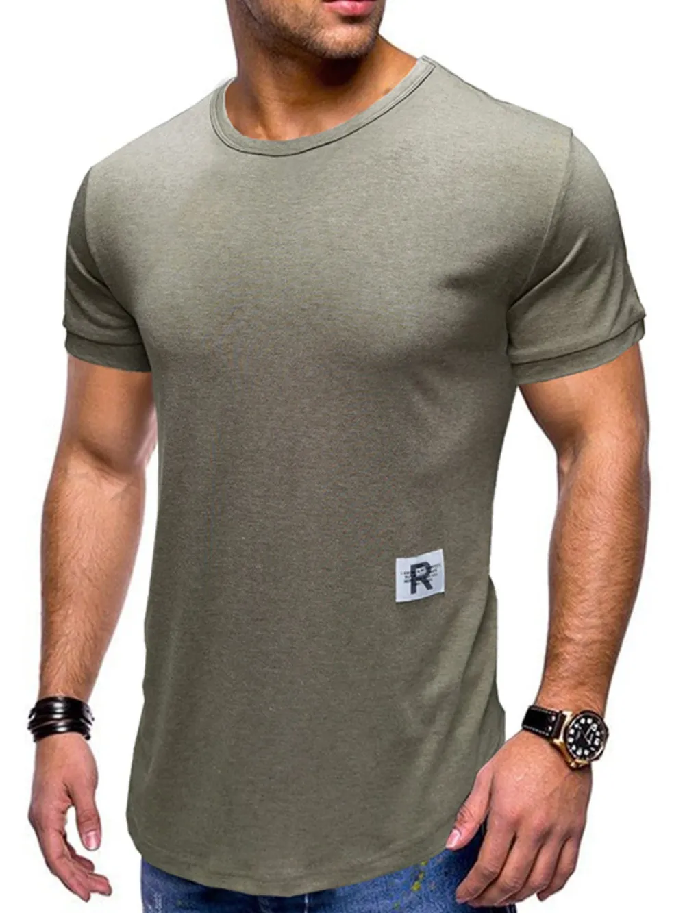 Men's Crew Neck Solid Color Basic T-Shirt, image 6