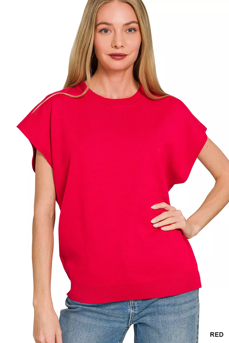 Viscose Round-neck Short Sleeve Sweater, image 3