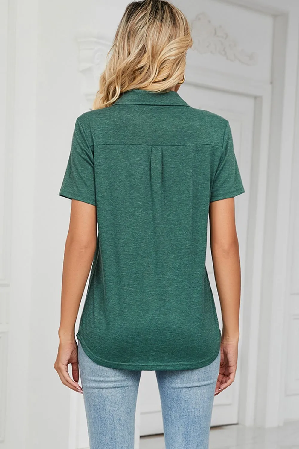 Johnny Collar Short Sleeve Blouse, image 24