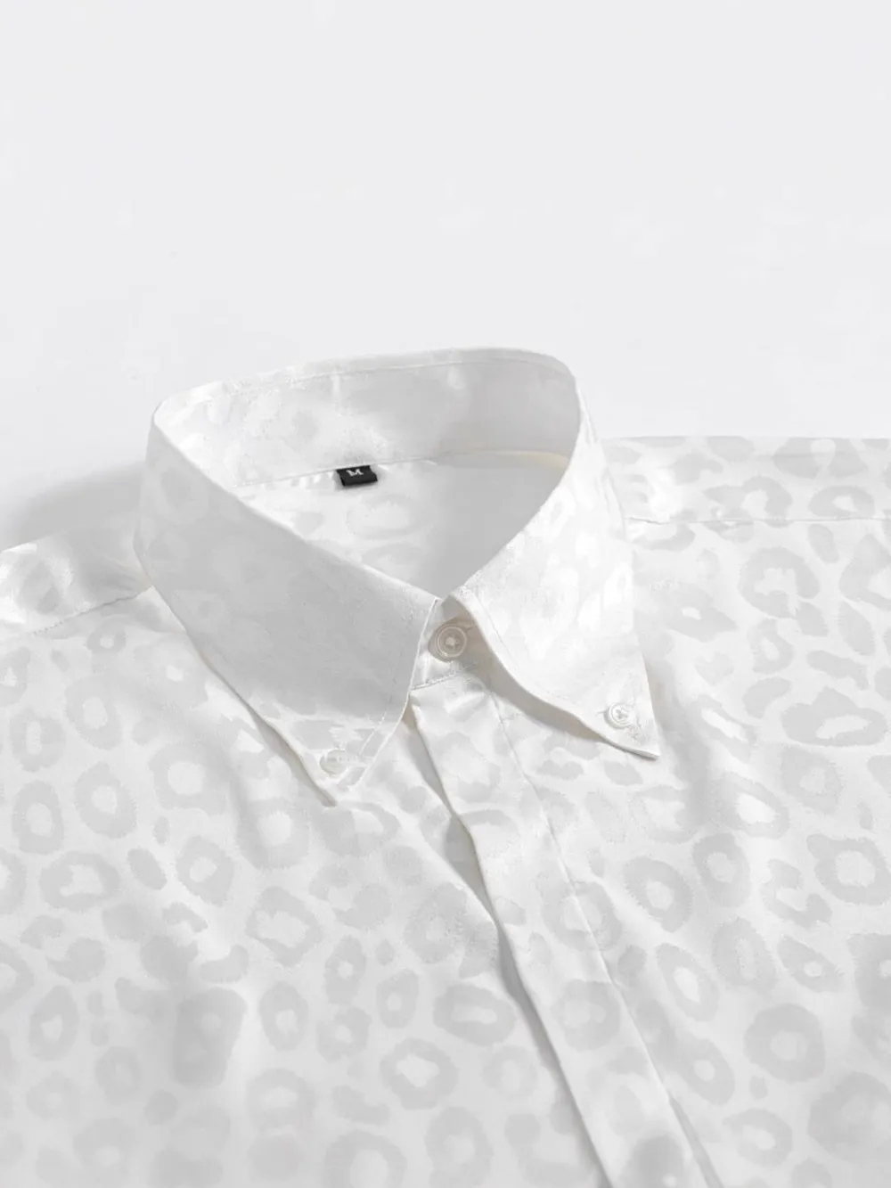 Men's Full Size Leopard Button Down Satin Shirt Plus Size, image 3