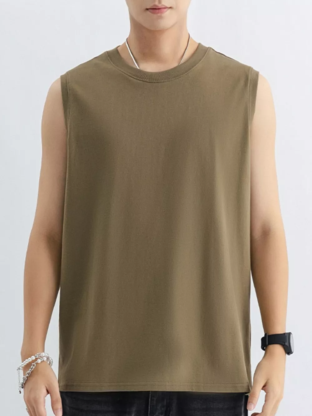 Men's Plus Size Round Neck Tank