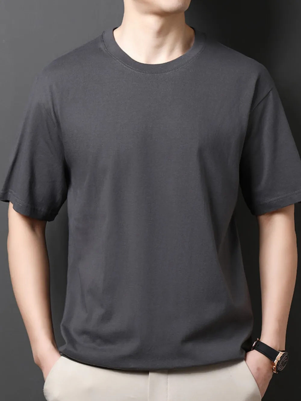 Men's Full Size Round Neck Half Sleeve T-Shirt Plus Size, image 13