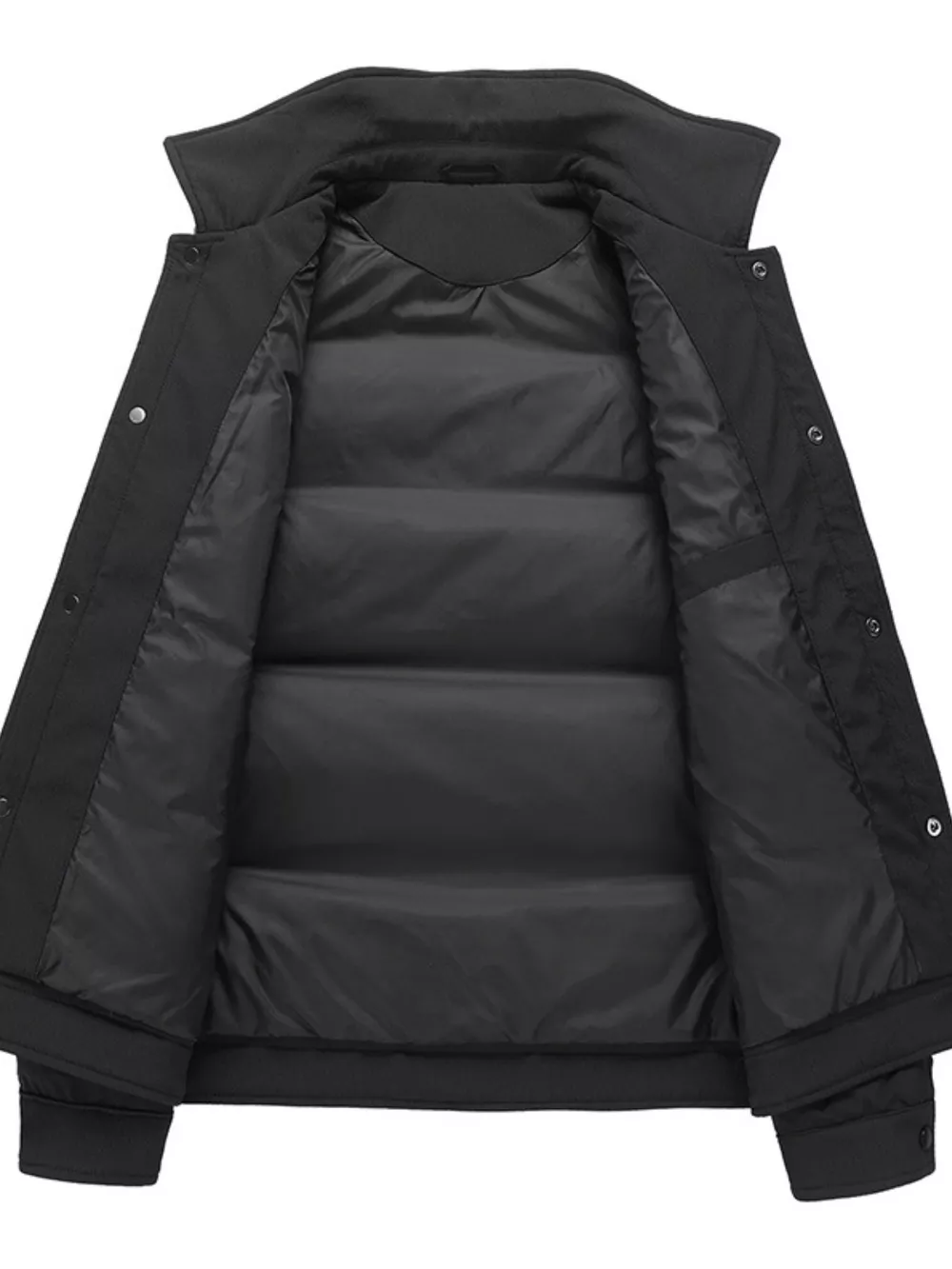 Men's Plus Size Snap Down Puffer Jacket, image 2