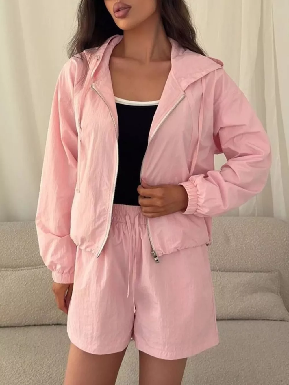 Lightweight Hooded Jacket and Shorts Set, image 9