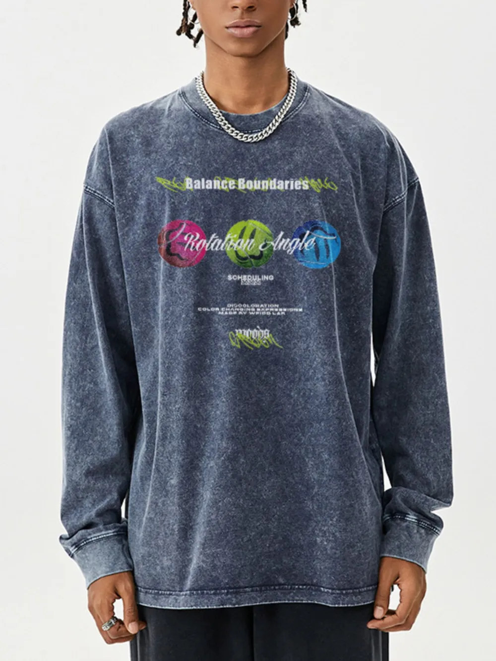 Men's Graphic Round Neck Long Sleeve T-Shirt, image 3