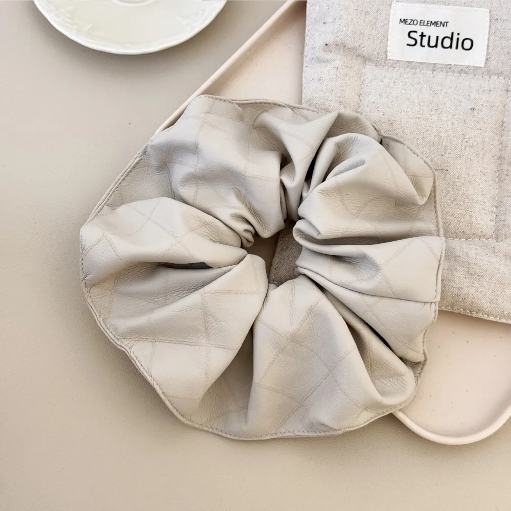 3-Piece PU Leather Elastic Hair Scrunchy, image 6