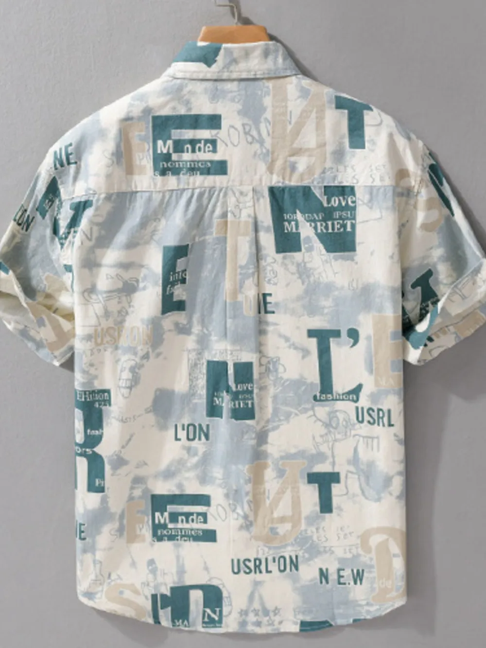 Men's Plus Size Printed Button Up Short Sleeve Shirt, image 3