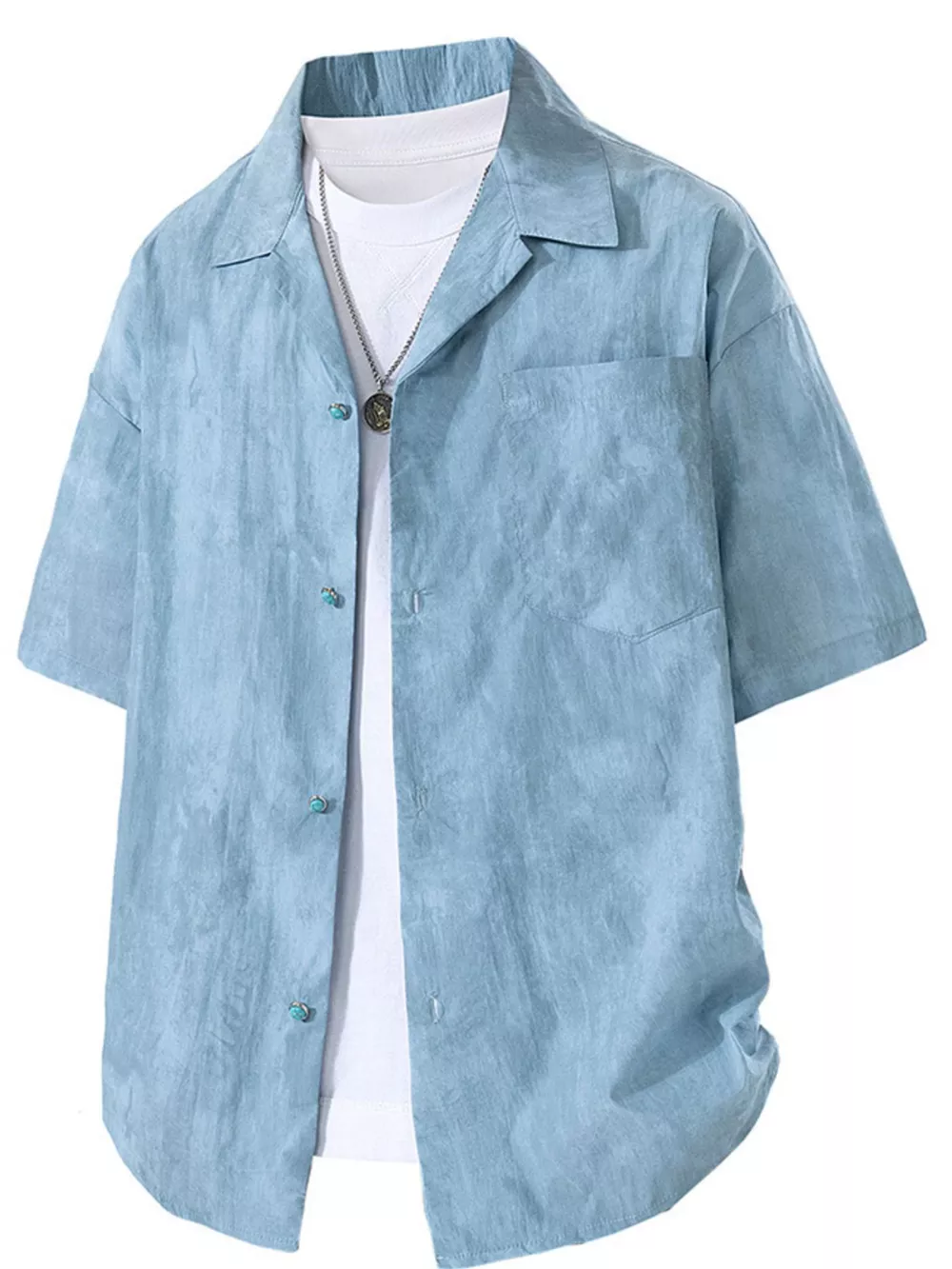 Men's Plus Size Button Up Short Sleeve Shirt, image 7
