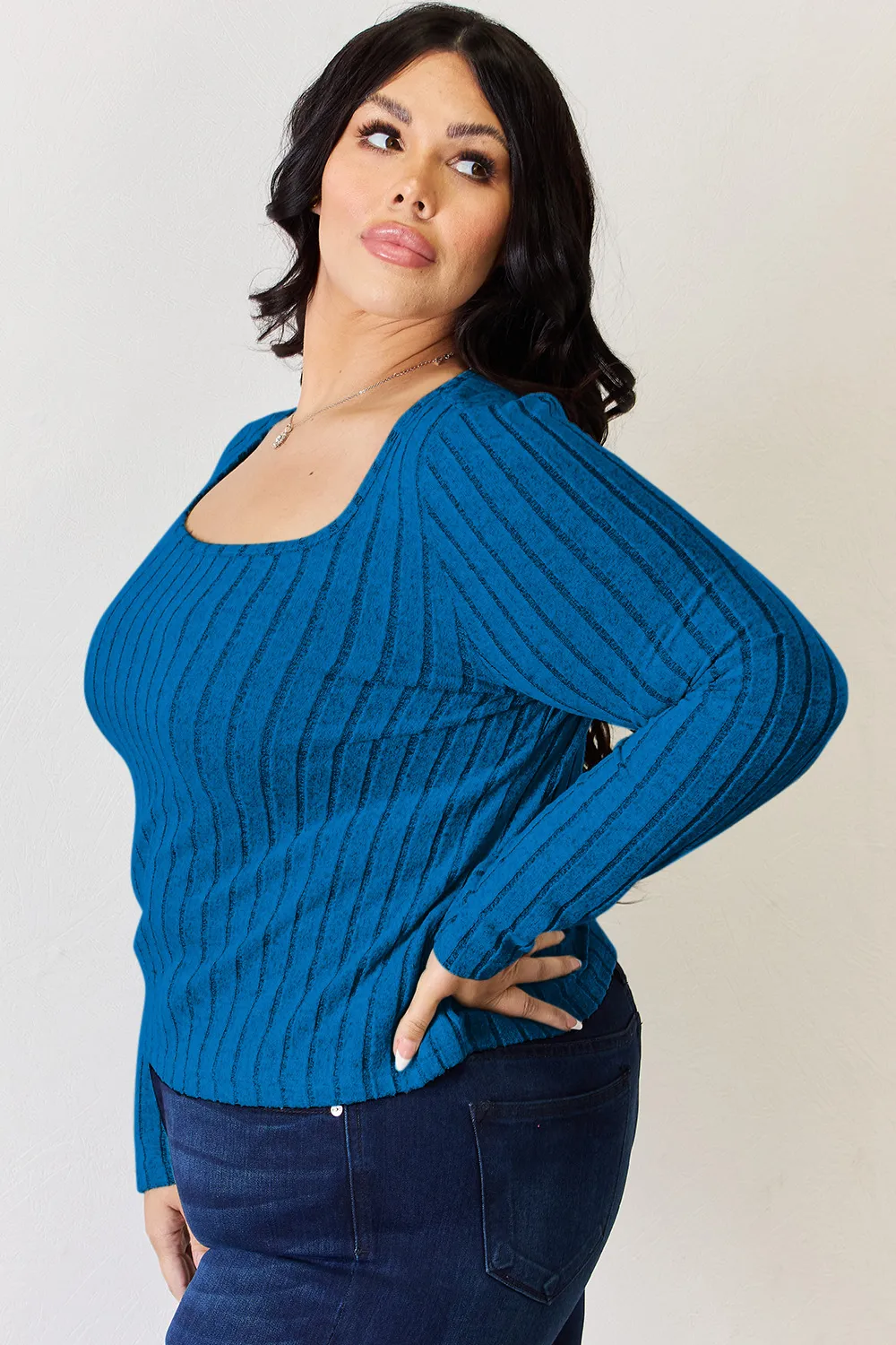 Full Size Ribbed Long Sleeve T-Shirt, image 29