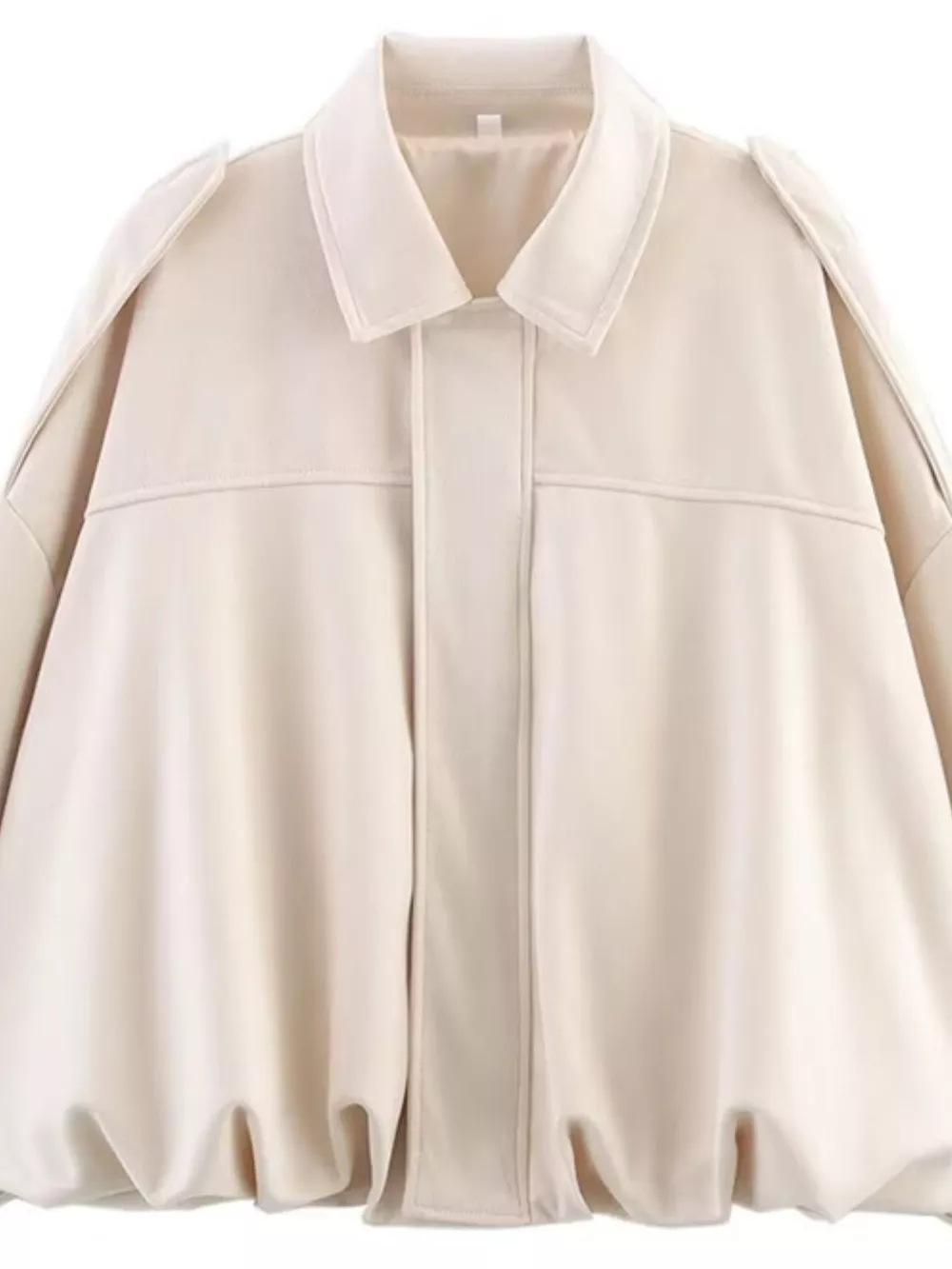 Collared Neck Dropped Shoulder Jacket, image 25