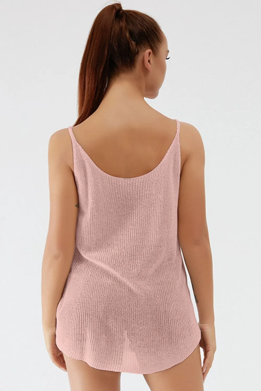 Scoop Neck Spaghetti Strap Knit Cami, image 16