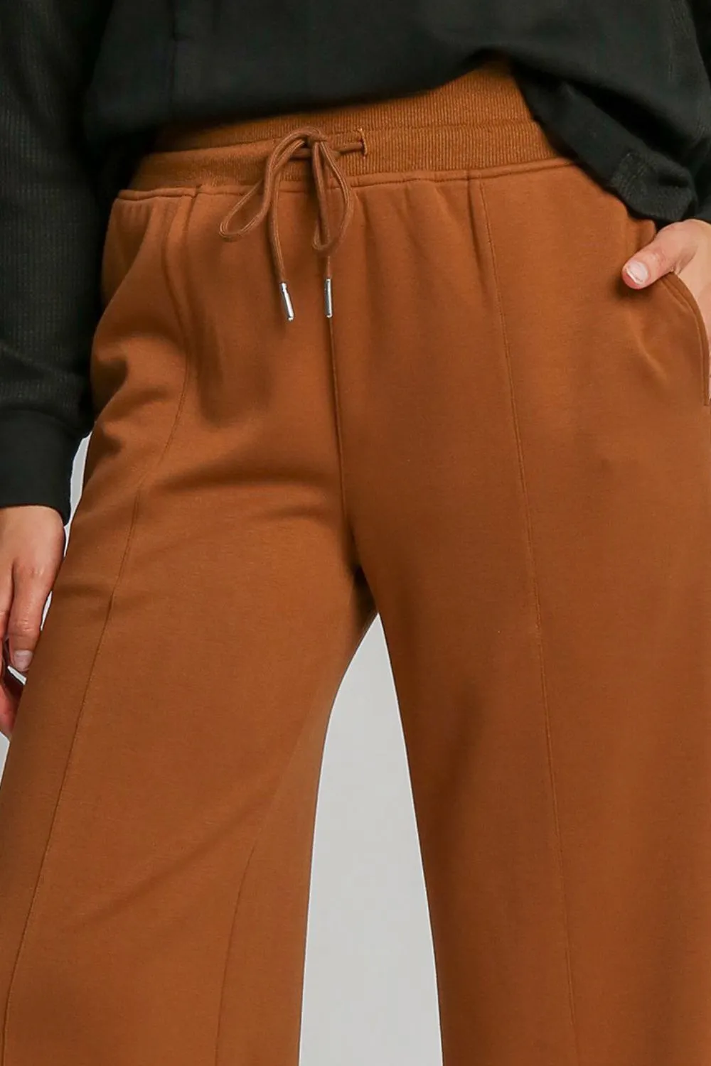 Drawstring Wide Leg Pants with Pockets, image 3
