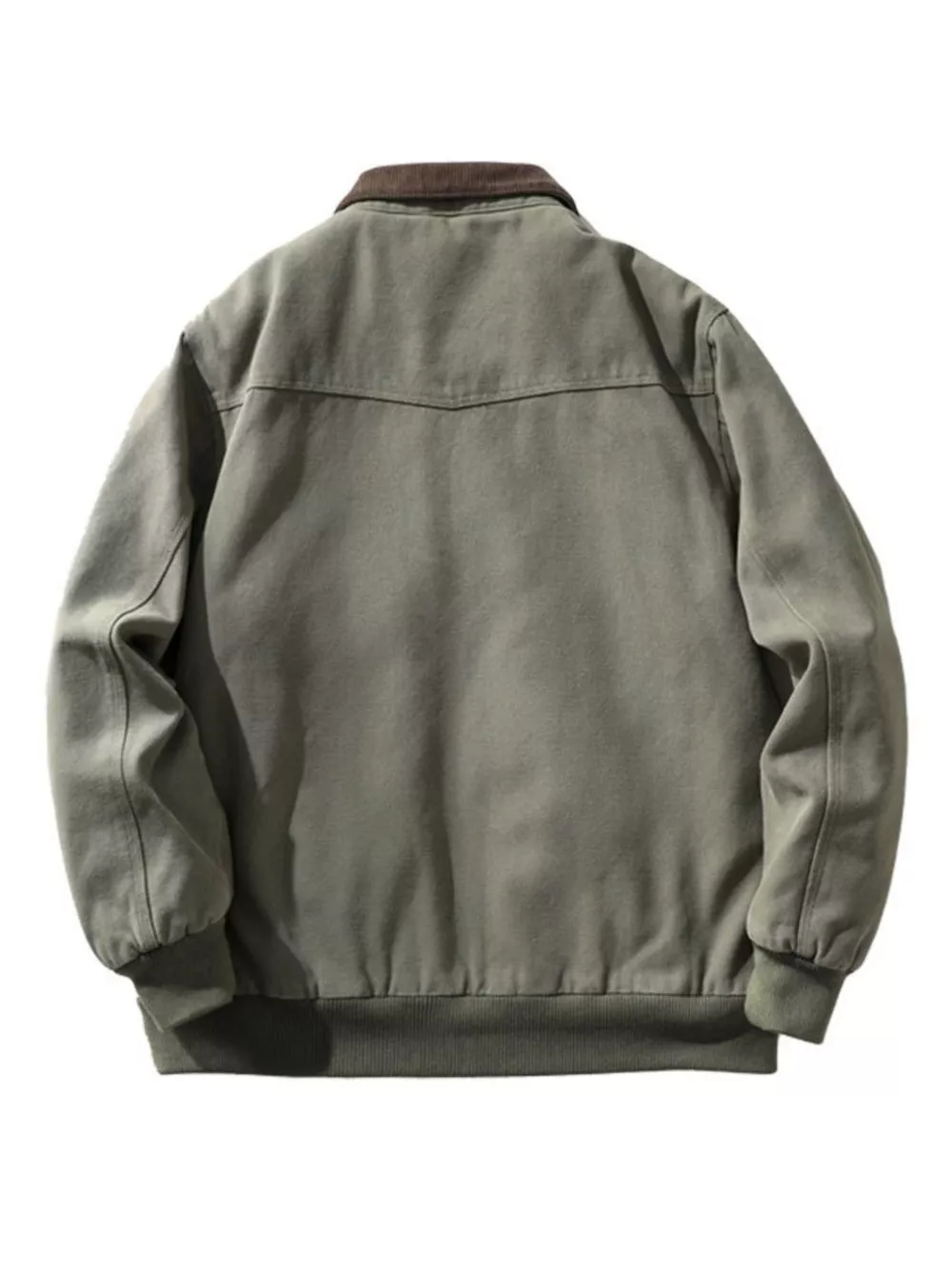 Men's Plus Size Corduroy Collar Zip-Up Jacket, image 3