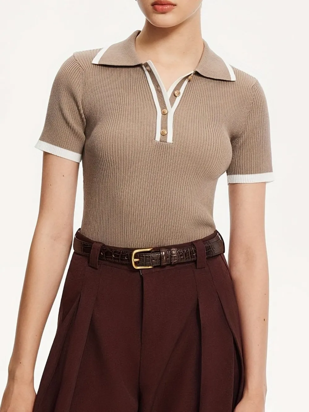 Contrast Trim Button Detail Polo, image 9