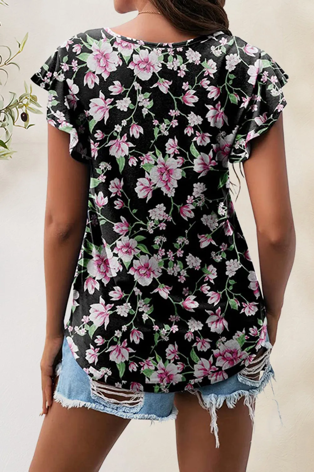 Printed Round Neck Short Sleeve T-Shirt, image 25
