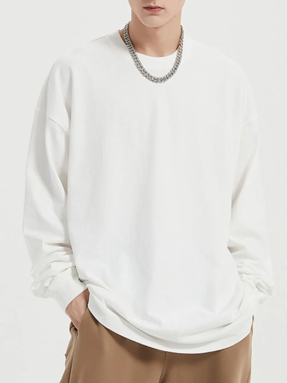Men's Long Sleeve Oversized T-Shirt, image 4