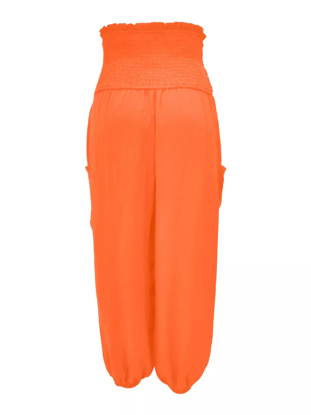 Full Size Smocked Waist Harem Pants with Pockets Plus Size, image 3