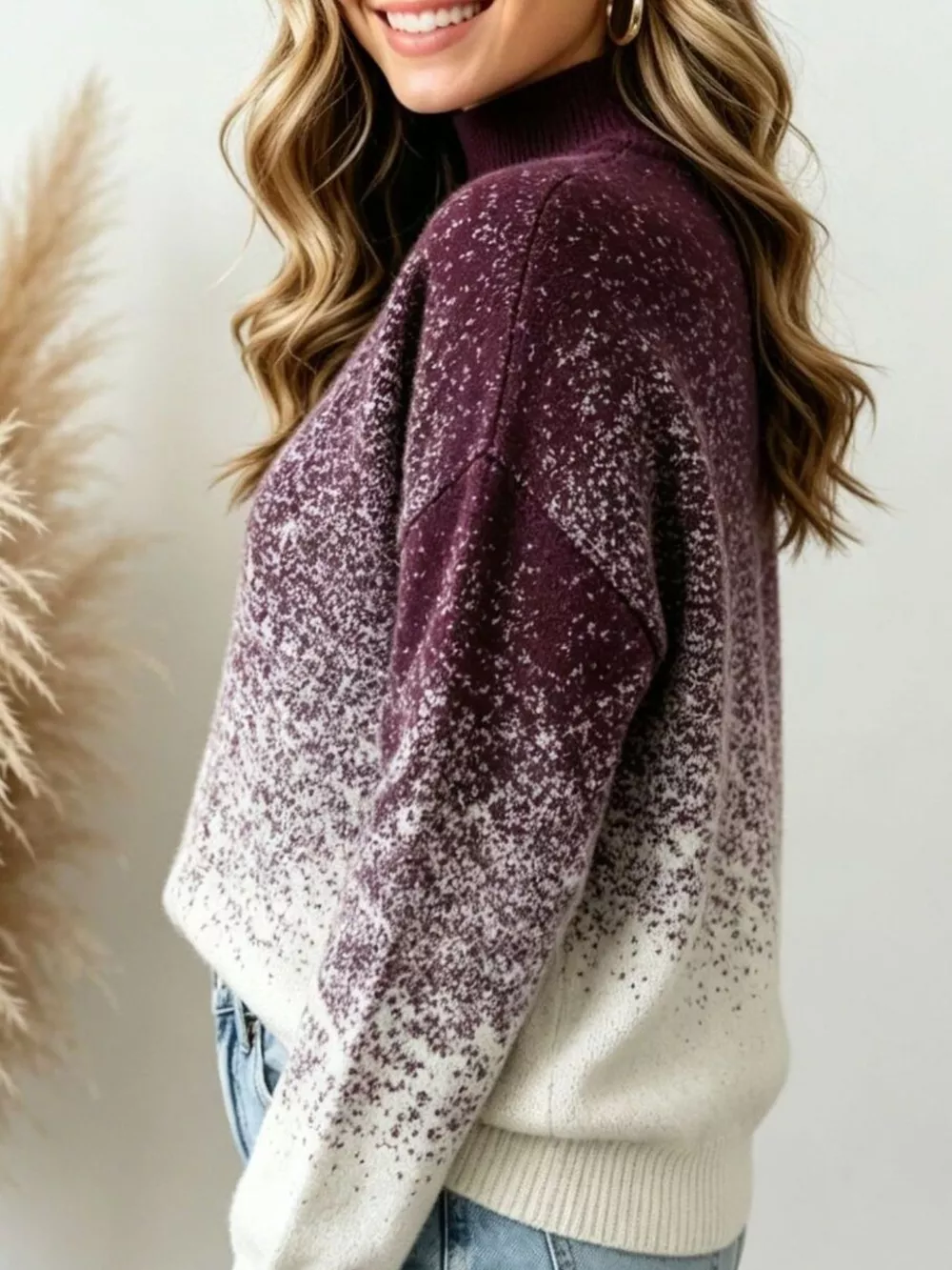 Gradient Turtleneck Long Sleeve Sweater, image 5
