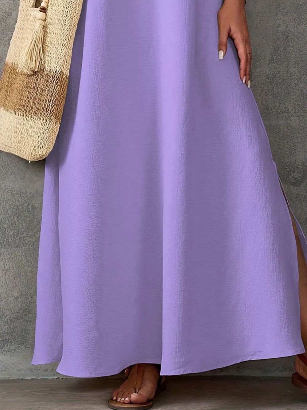 Sleeveless V-Neck Side-Slit Maxi Dress, image 10