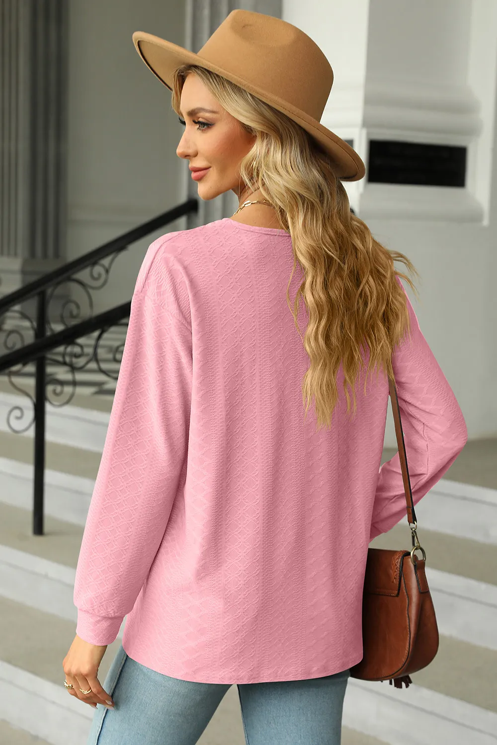 V-Neck Long Sleeve T-Shirt, image 12