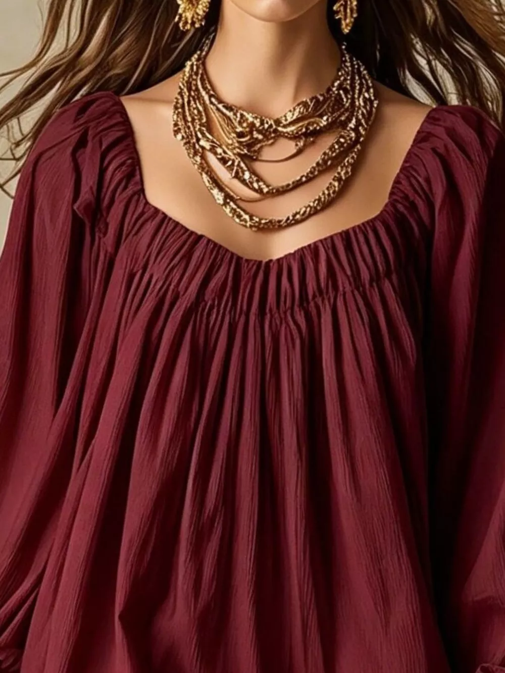 Flowy Balloon Sleeve Mini Dress, image 13