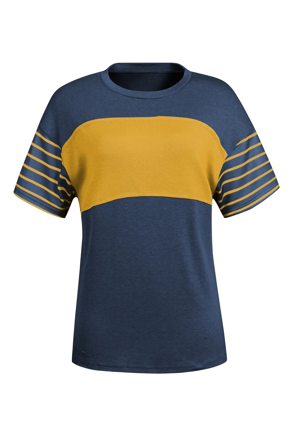 Striped Round Neck Short Sleeve T-Shirt, image 14