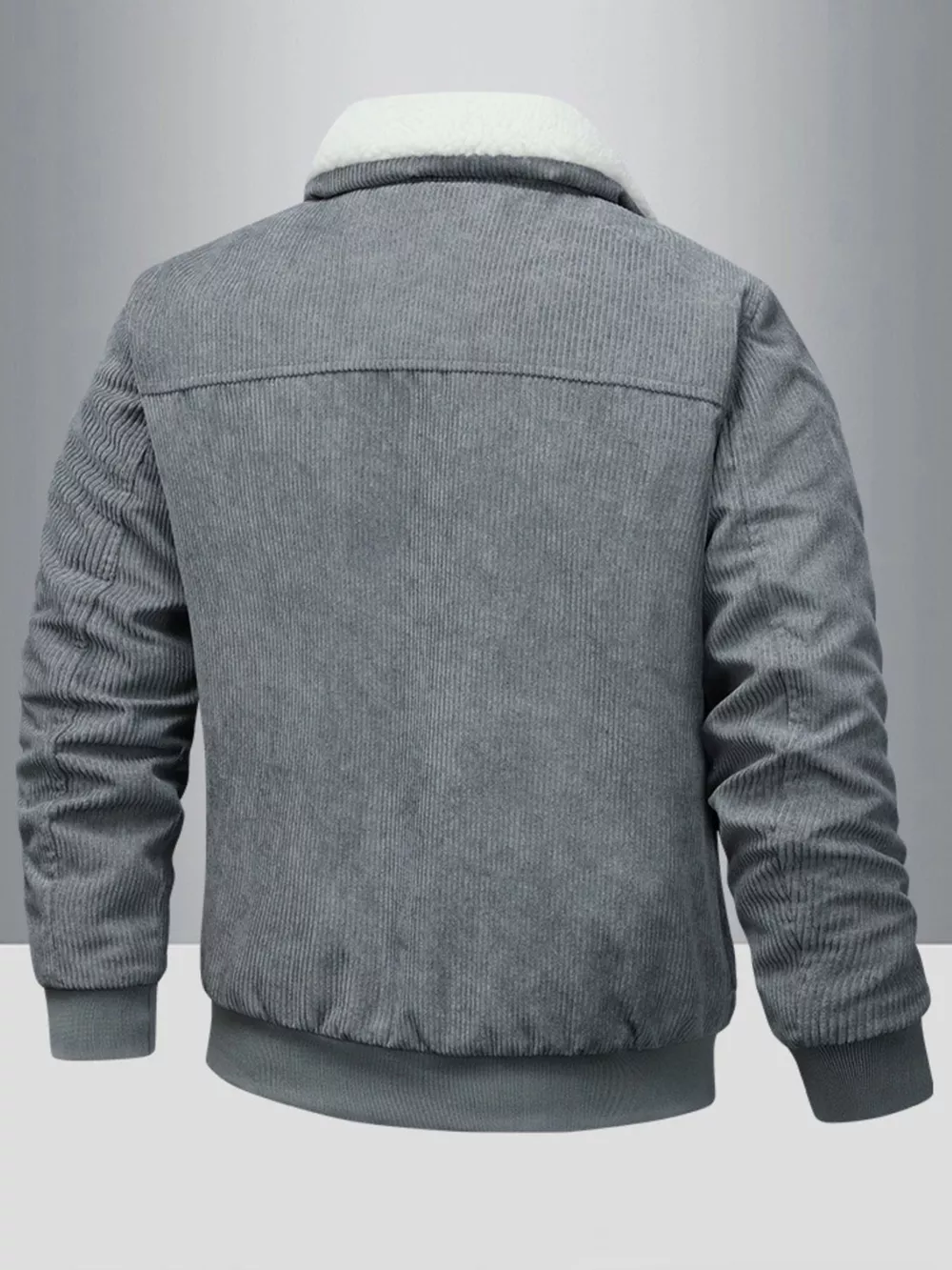 Men's Full Size Corduroy Sherpa Lined Winter Jacket Plus Size, image 3
