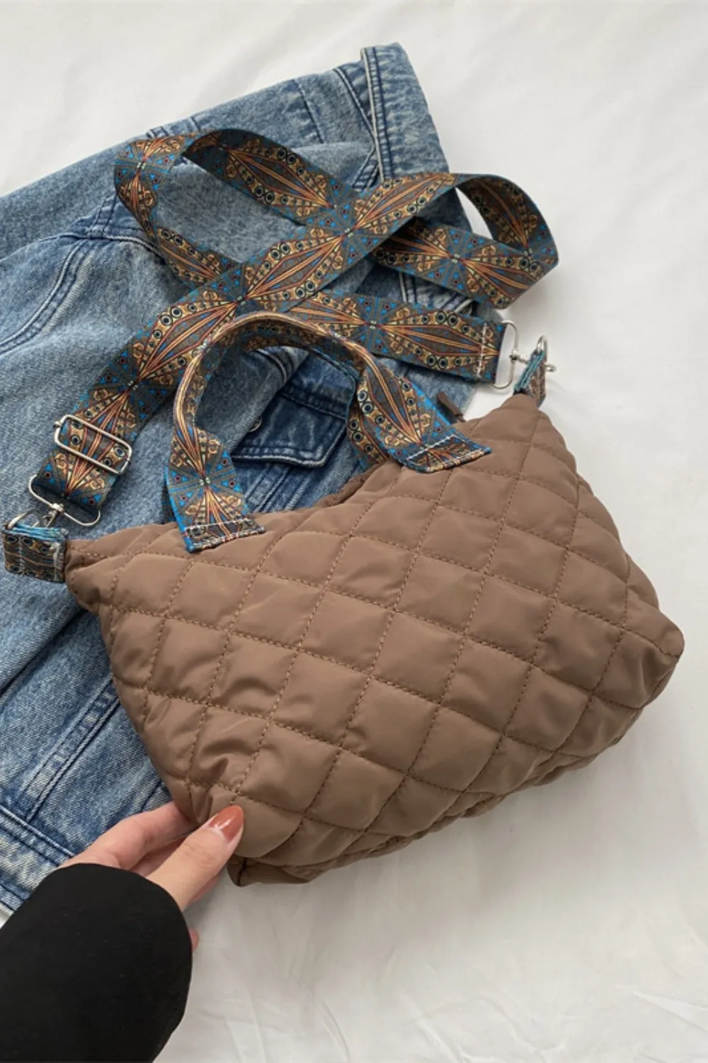 Bubble Textured Printed Strap Handbag, image 13