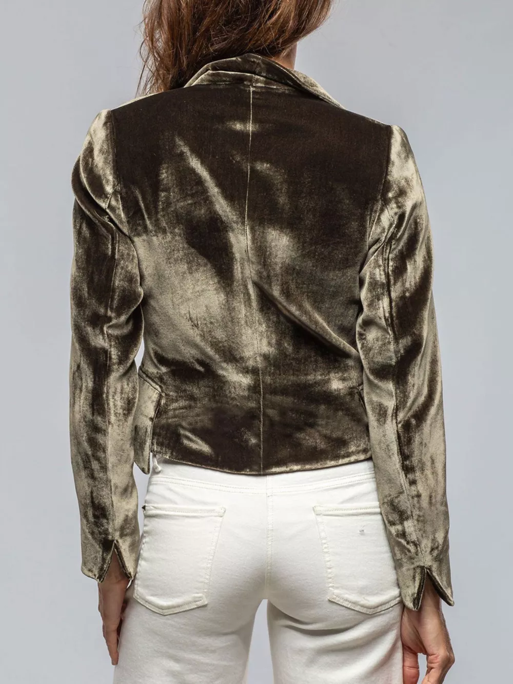 Velvet Lapel Collar One Button Blazer, image 18