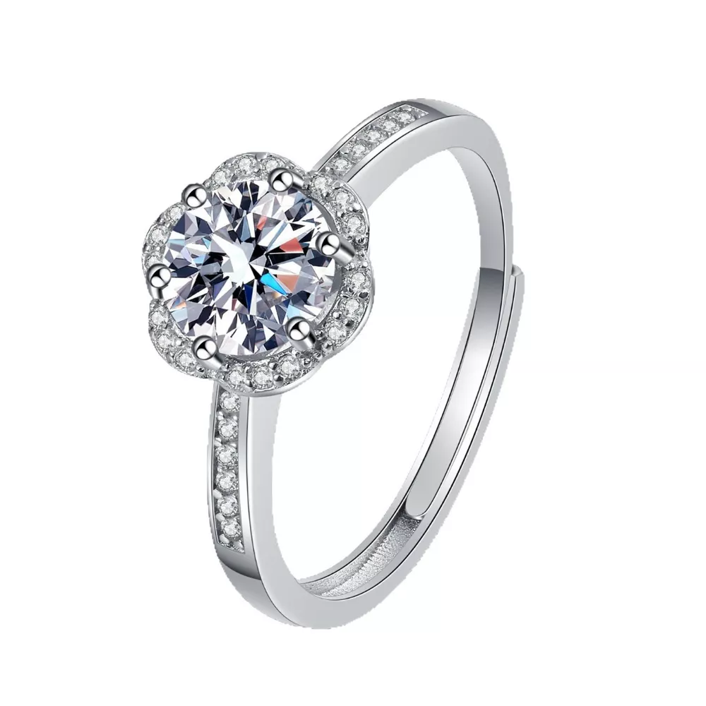 1 Carat Moissanite 925 Sterling Silver Ring, image 7