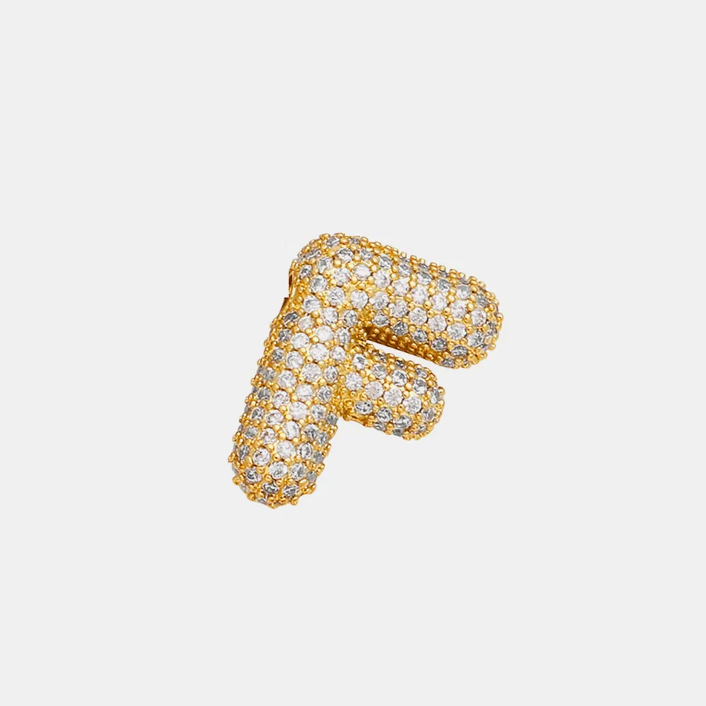 Inlaid Zircon Bubble Initial Necklace, image 8