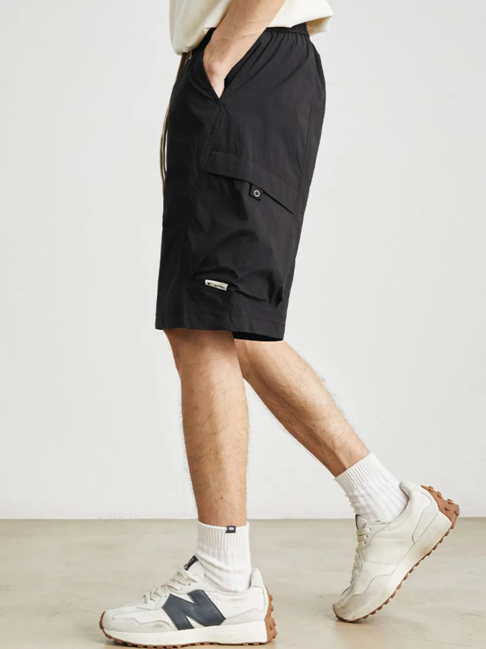 Men's Drawstring Wide Leg Shorts, image 3