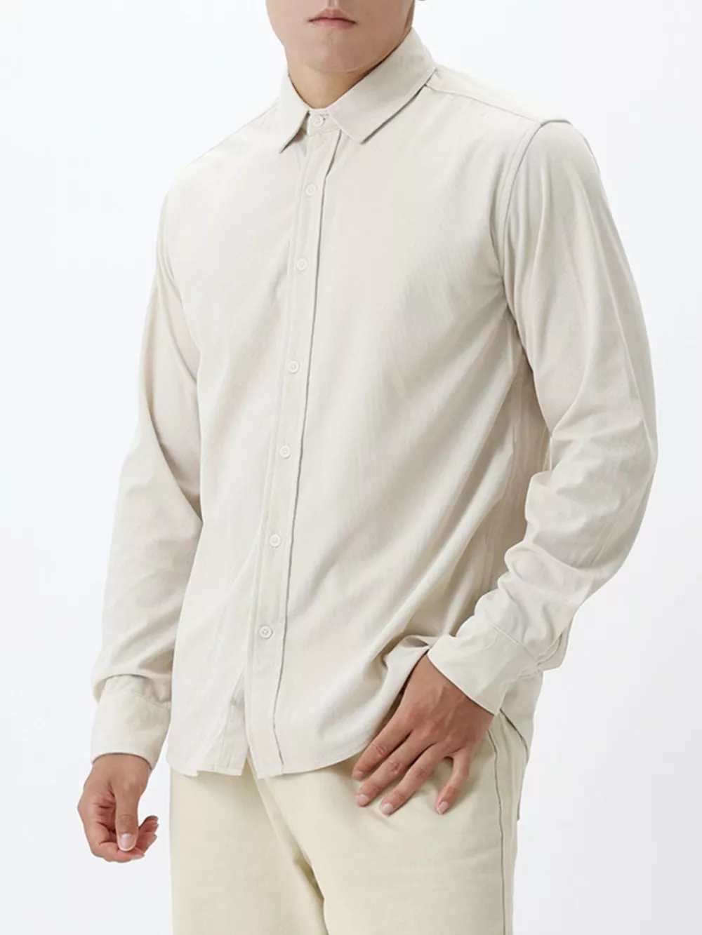 Men's Plus Size Button Up Long Sleeve Shirt