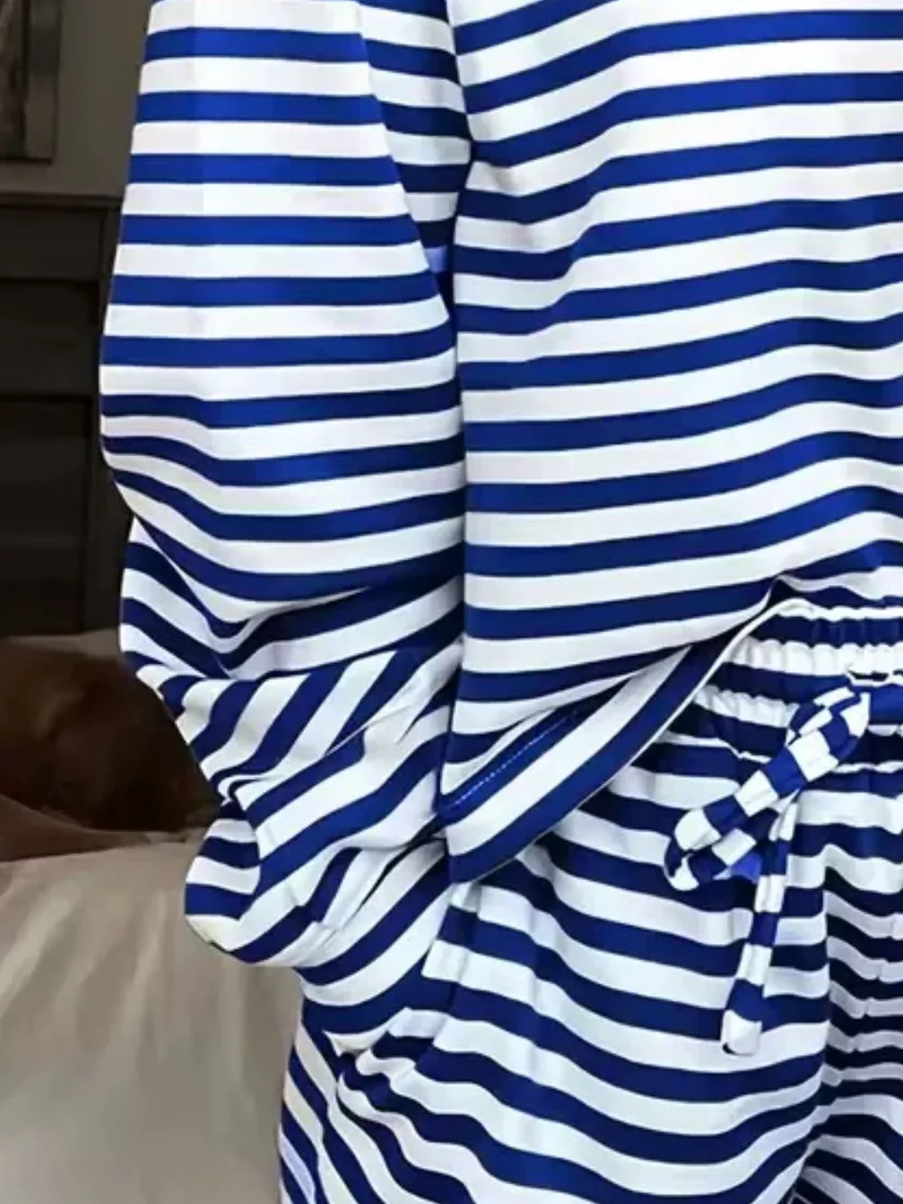 Striped Dropped Shoulder Top and Pants Set, image 8